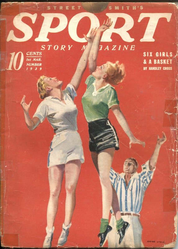 SPORT STORY PULP MAG-GIRLS’ BASKETBALL COVER-BASEBALL-BOXING-FUN-MAR 1-1939