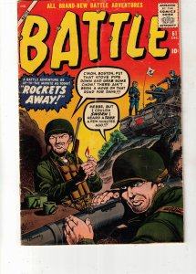 Battle #61 (1958) $59.00 VG+ Rockets Away! Early Combat Casey! COVELL