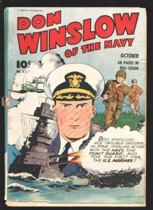 Don Winslow Of The Navy #8 1943- Hitler in war bonds ad- Shrunken heads -P/FR