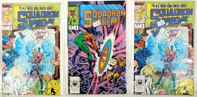 Squadron Supreme Lot 3 #5 x2, 3 1986 Marvel 1st App Ape-X Power Princess Comics