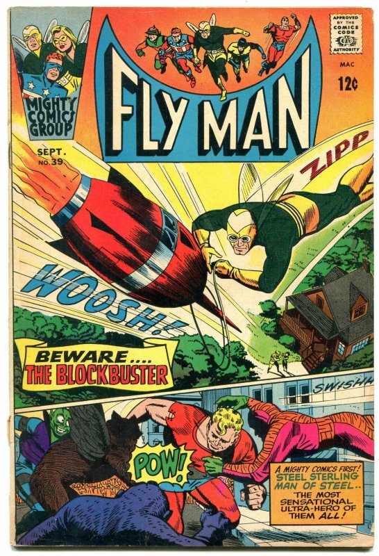 Fly Man #39 1966- Steel Sterling- Silver Age comic VG+