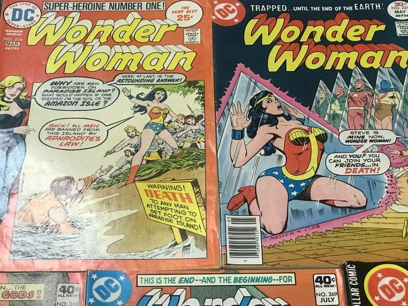 WONDER WOMAN#208-269 VG-VF LOT (7 BOOKS) 1973 DC BRONZE AGE COMICS
