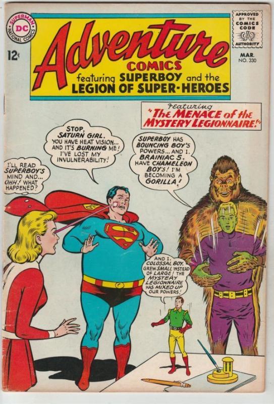 Adventure Comics #330 Superboy strict FN/VF+ 7.5 High-Grade Legion of Super-Her 