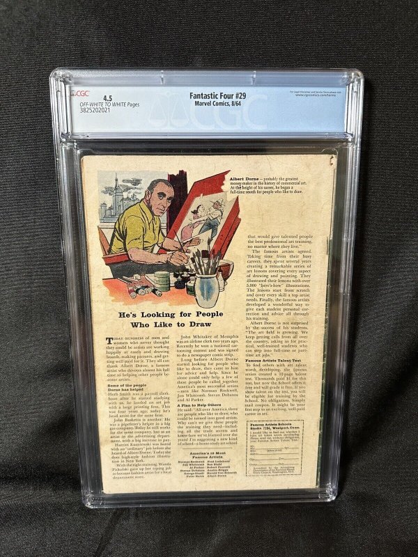 Fantastic Four #29 CGC VG+ 4.5 Watcher Appearance! Red Ghost! Kirby Marvel 1964