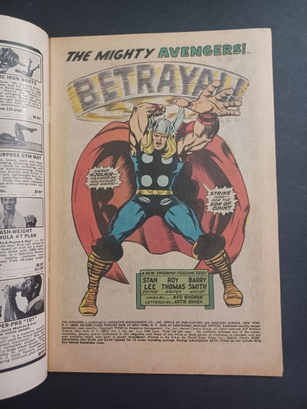 Avengers #66 - 1st mention of Adamantium - 1969 - VF