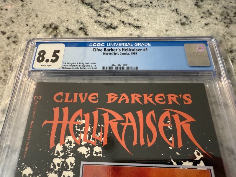 Clive Barker's Hellraiser # 1 CGC Graded 8.5 Marvel Epic Comic Book 1989 JH22