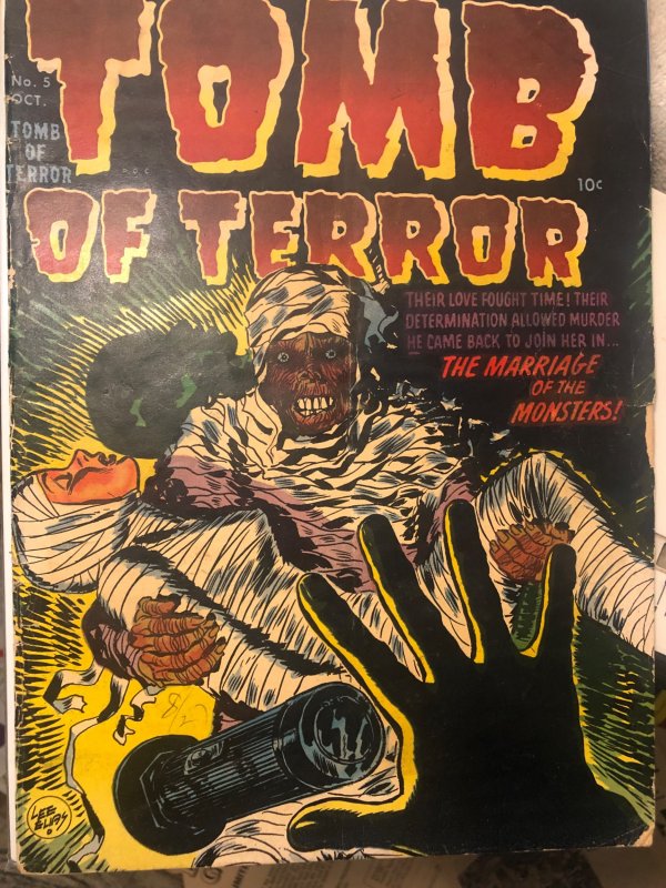 Tomb of Terror #5 (1952)mummy story, hangings,flat spine