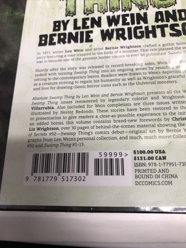 Absolute Swamp Thing (2022) DC HC Len Wein