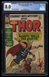 Journey Into Mystery #104 CGC VF 8.0 Giants Walk the Earth 2nd App Enchantress!