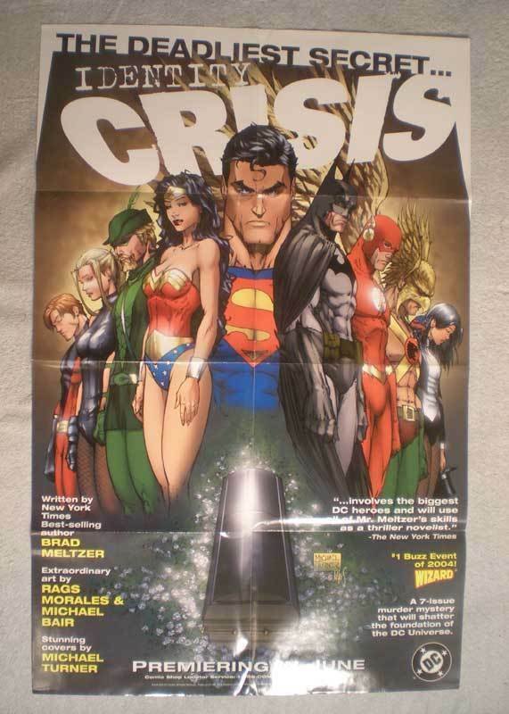 IDENTITY CRISIS Promo Poster, 22x34, 2004, Unused, Wonder Woman, Superman