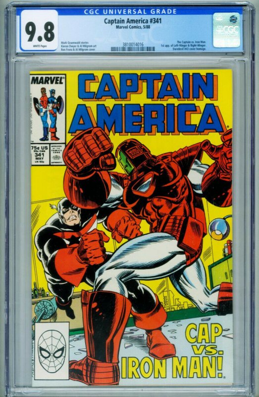 Captain America #341 CGC 9.8 1988-1st Rock Python 3810014016