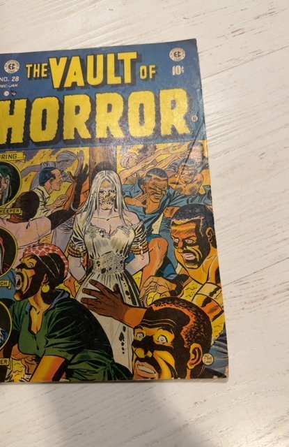 Vault of Horror #28 (1952)The Burning witch cover light  cover crease