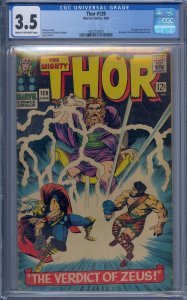 THOR #129 CGC 3.5 1ST ARES HERCULES PLUTO ZEUS JACK KIRBY