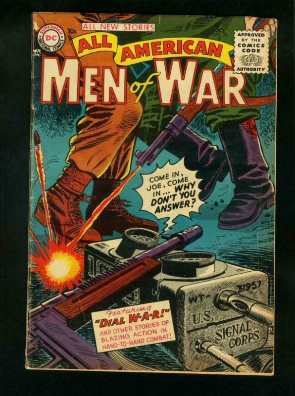 ALL AMERICAN MEN OF WAR #26 1955-WWII ACTION-COMBAT-TOMMY GUN- good cond G