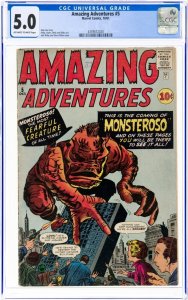 Amazing Adventures #5 (Marvel, 1961) CGC VG/FN 5.0 Ditko, Kirby, Lee MONSTEROSO!