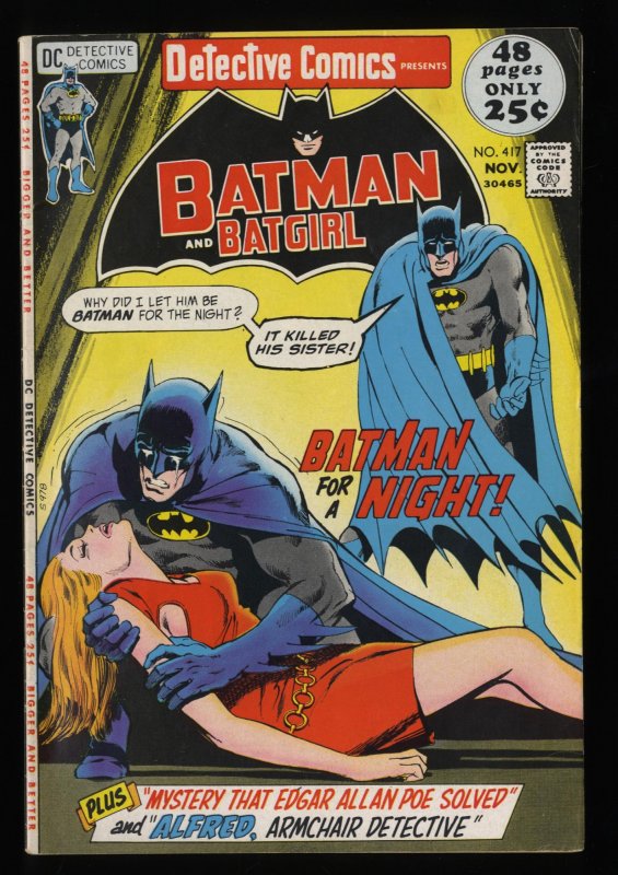 Detective Comics #417 FN+ 6.5 Batman! Neal Adams Cover!