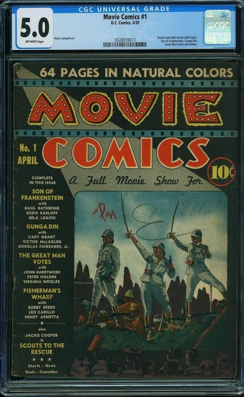 Movie Comics #1 (1939) CGC 5.0 VGF