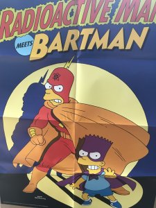 RADIOACTIVE MAN & BARTMAN BONGO SIMPSONS Folded Promo Poster : 1993 NM 20” x 26”