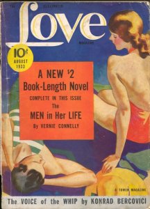 Illustrated Love Magazine 8/1933-John Held Jr color art inside cover-Spanking...