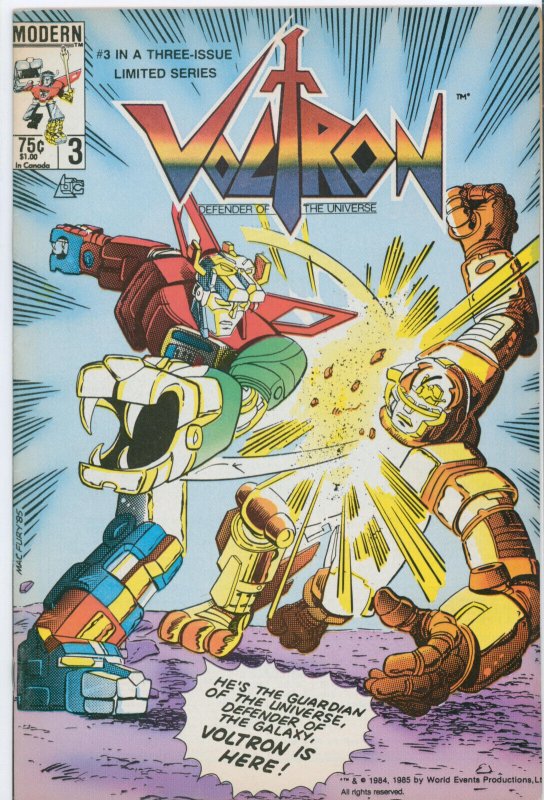 Voltron #3 Modern Comics 1985 VF- 