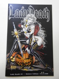 Lady Death #0 Sinister Edition NM- Condition! Signed W/ COA!