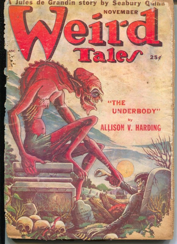 Weird Tales 11/1949-Matt Fox horror cover-pulp mystery-fantasy-lower grade-FR 