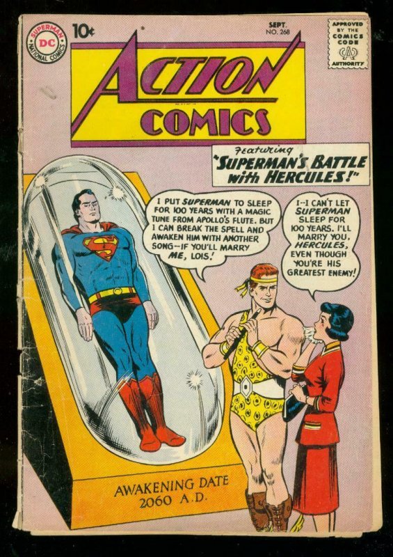 ACTION COMICS #268 1960-SUPERMAN-HERCULES-SUPERGIRL-good plus G+