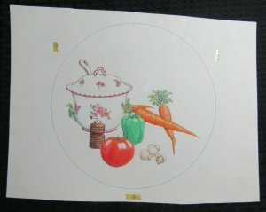 STILL LIFE Carrots Pepper Mushroom & Tomato 14x11 Greeting Card Art #nn