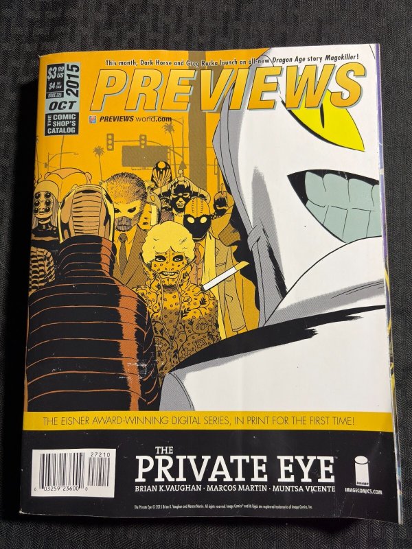 2015 Oct PREVIEWS Comic Magazine FN 6.0 Harley Quinn & Wonder Woman