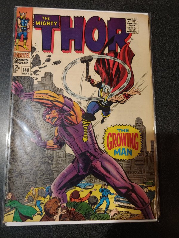 Thor 140 GVG (3.0) 5/67 1st Growing Man! Kirby cover and artwork! VF