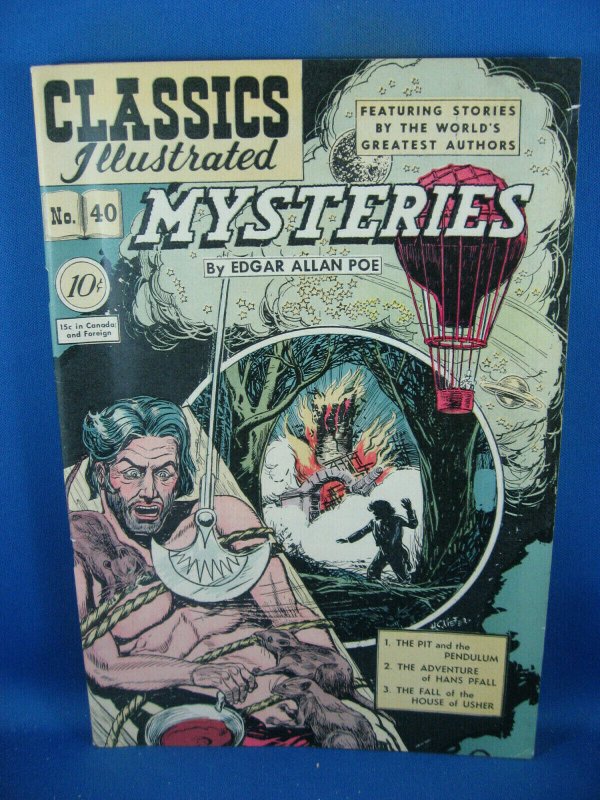 CLASSICS ILLUSTRATED 40 F+ HRN 40  MYSTERIES 1947
