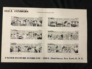Ella Cinders Newspaper Comic Dailies Proof Sheet 9/20/54
