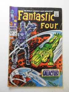 Fantastic Four #74 (1968) FR/GD Condition 4 in cumulative spine split
