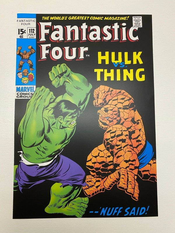 Fantastic Four #112 Hulk Vs Thing Marvel Comics poster by John Buscema