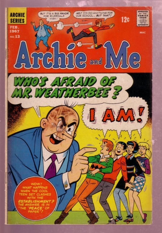 ARCHIE AND ME #13 1967-BETTY & VERONICA-REGGIE-SCHOOL! VG