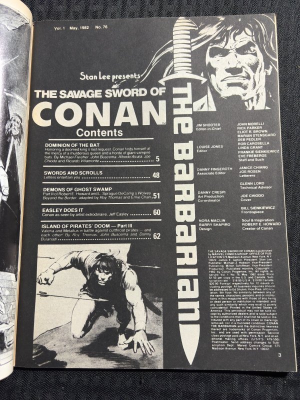1982 SAVAGE SWORD OF CONAN Magazine #76 FN 6.0 Joe Chiodo Cover