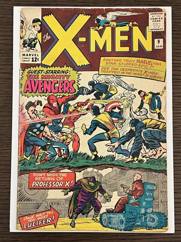 The X-Men #9 (1965). GD+. 1st meeting of X-Men & Avengers. 1st app Lucifer.