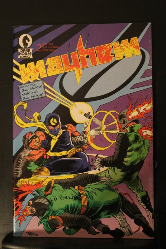 Mayhem #2 (1989) 2nd appearance of The Mask! Jim Carey Movie Key NM- or better!