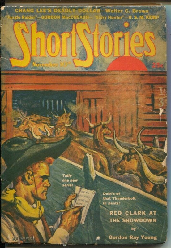 Short Stories 11/10/1944-Jungle Raider by Gordon MacCreach-pulp thrills-VG