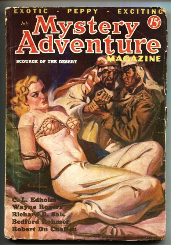 Mystery Adventure-7/1936-Norman Saunders-bondage cover-Wo-Fan-pulp