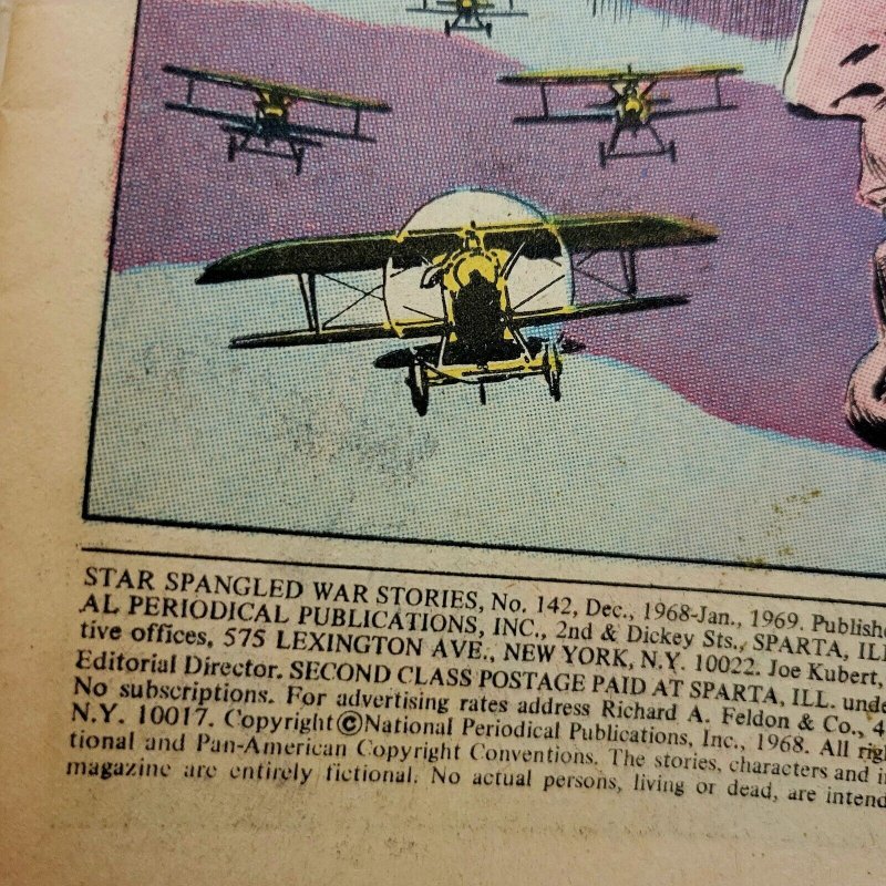 STAR-SPANGLED WAR STORIES #142 VG (DC 1969) ENEMY ACE VENGEANCE IS Joe Kubert