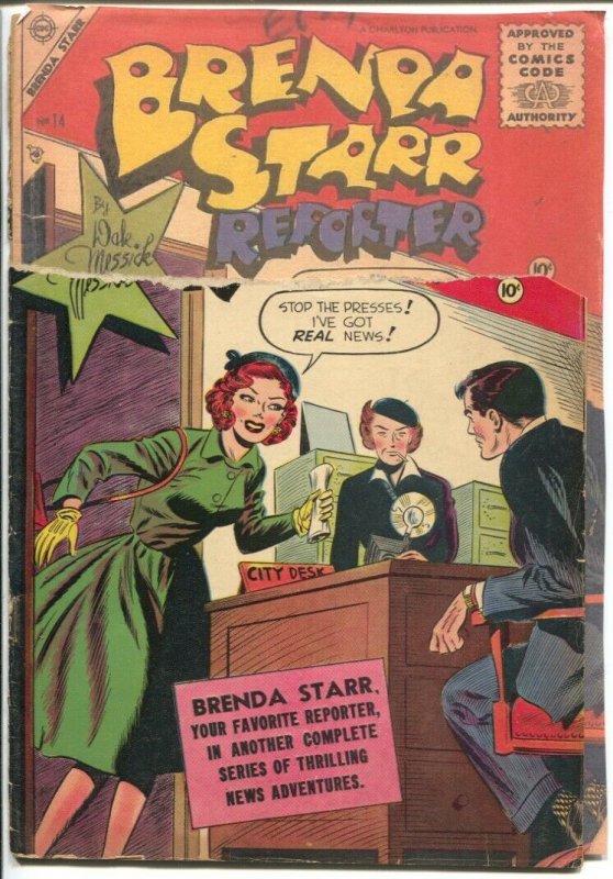 Brenda Starr Reporter #14 1955-Charlton-Dale Messick art-FR 