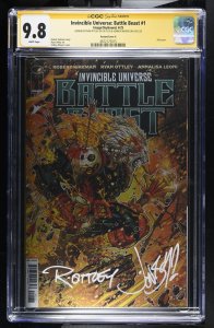 BATTLE BEAST #1 IMAGE 1:100 RYAN OTTLEY & JONBOY MEYERS 2X SIGNED CGC SS 9.8 NM