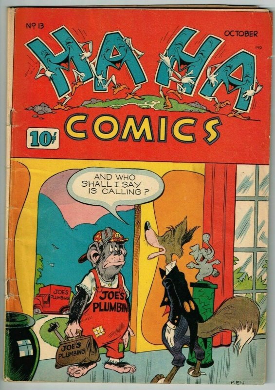 Ha Ha Comics #13 (1943) - 5.0 VG/FN *Pete Parrot/Robespierre* Funny Animal 