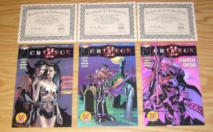 Crimson: Dynamic Forces Premiere Edition #1 VF/NM set of 3 dynamic forces w/COA