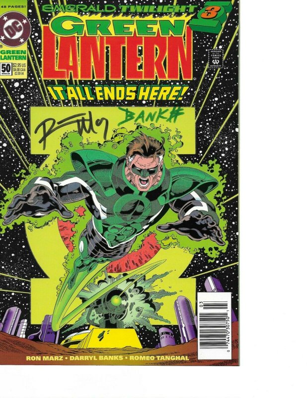 Green Lantern #50 signed by Ron Marz & Darryl Banks GLOW-IN-THE-DARK COVER