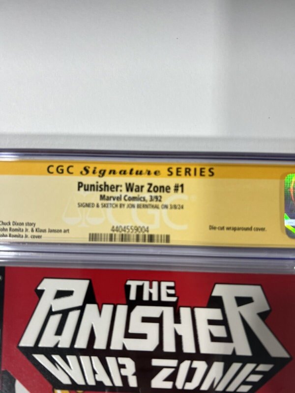 Punisher War Zone 1 Cgc 9.8 SS Sign Sketch Jon Bernthal 1992