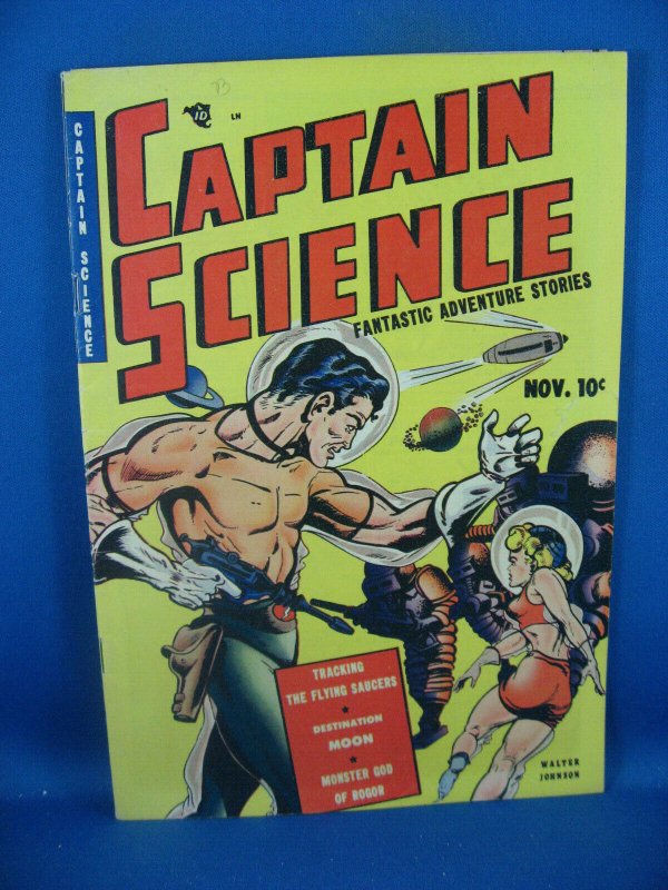 CAPTAIN SCIENCE 1 VF- FIRST ISSUE WALLY WOOD SCARCE 1950 NICE!