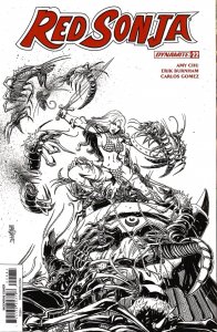 Red Sonja Volume 4 #22 Cover H (2018) 1:25 Tom Mandrake Black & White Incentive