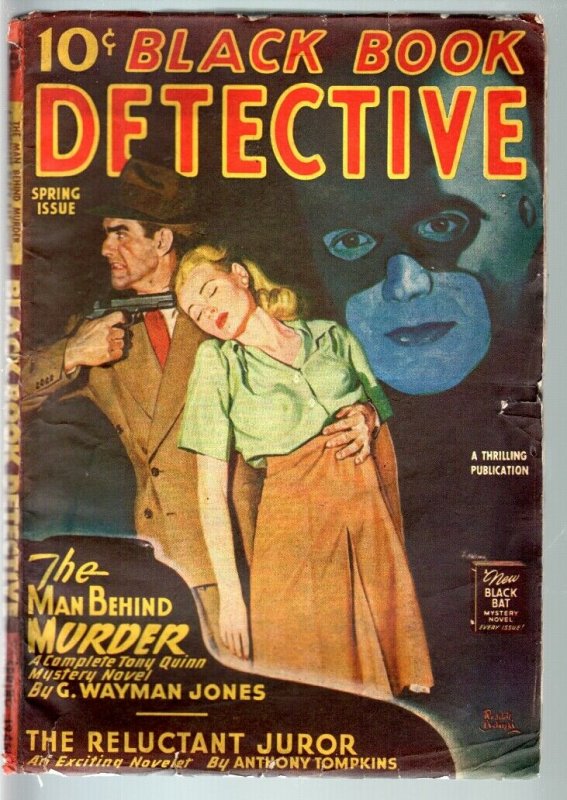 BLACK BOOK DETECTIVE 1946 SPR-BLACK BAT-PULP-HERO PULP-RARE VG 